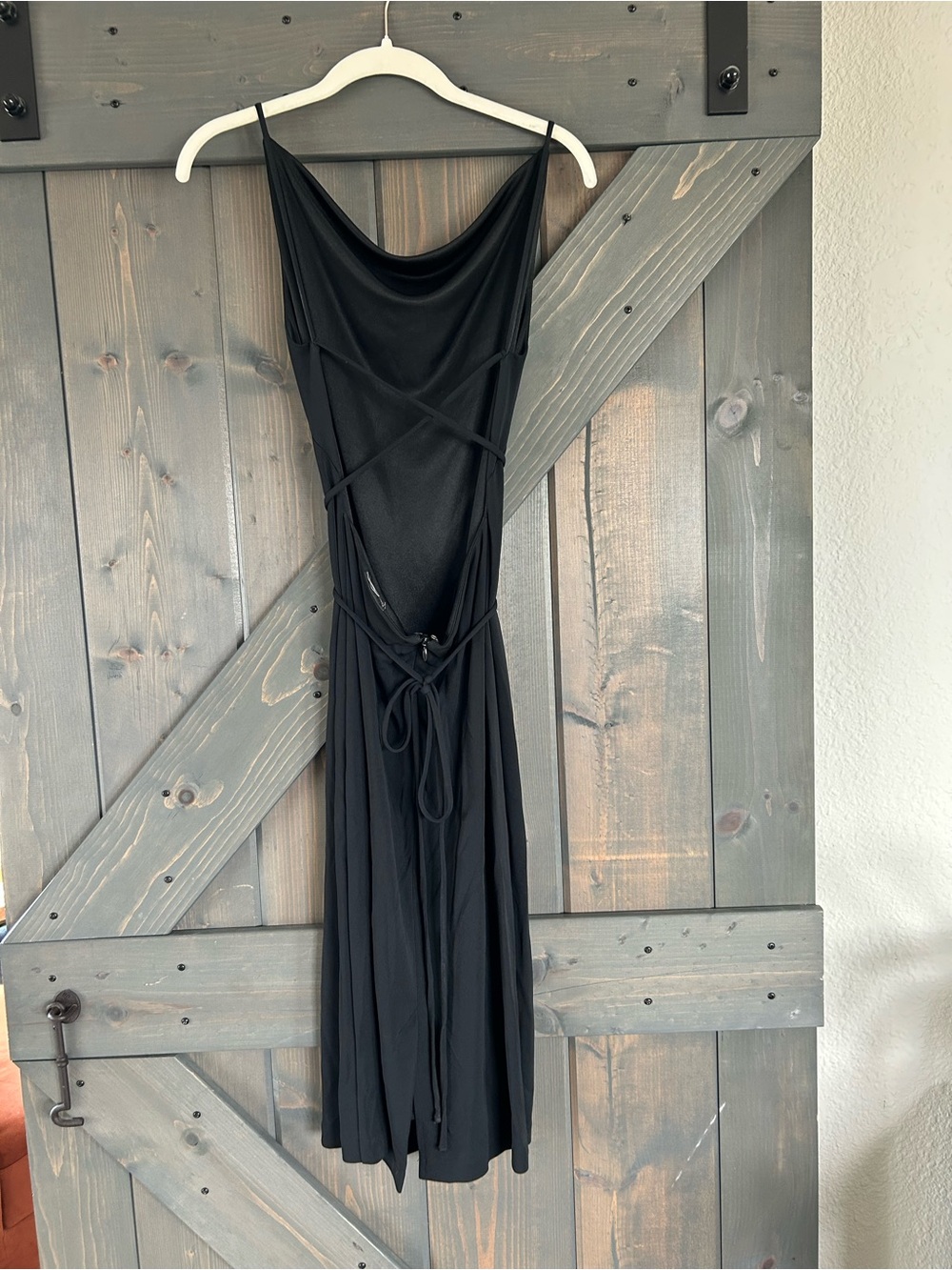 Express Black Backless Cowl Neck Strappy Dress